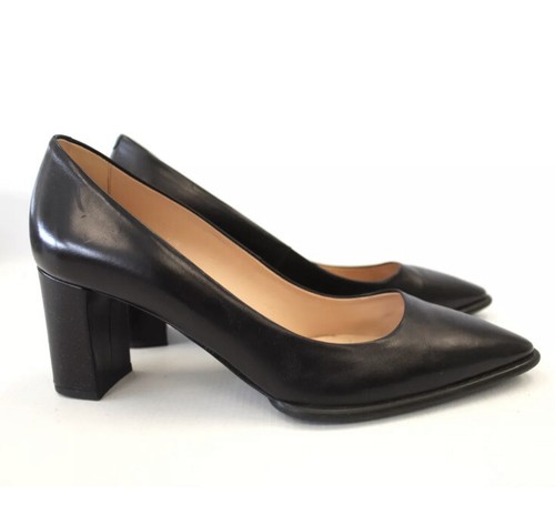 Women’s TOD'S Black Leather Block Heel Court Shoes Size UK 6 EU 39 - Picture 2 of 10