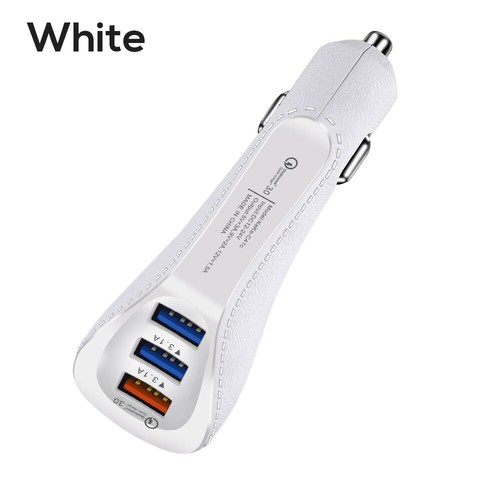 Qualcomm Leather Quick Charge 3.0 In Car Charger, 3 Ports USB Charging Adapter - 第 5/9 張圖片