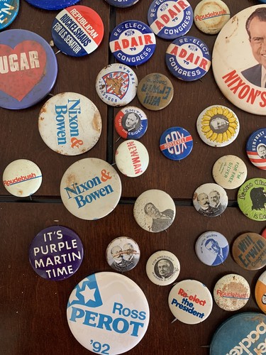 Lot of Vintage Campaign Political Buttons Pins AS IS - Picture 3 of 22