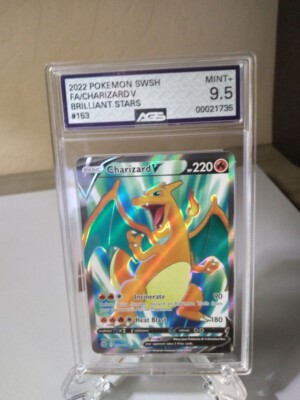 pokemon tcg brilliant stars single cards 153/172 charizard v card (154/172) [Sword & Shield: Stars] end display Charizard V 2022 Pokemon Brilliant