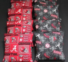 CORNHOLE BEANBAGS made w University of ALABAMA CRIMSON TIDE Fabric ACA Reg Bags