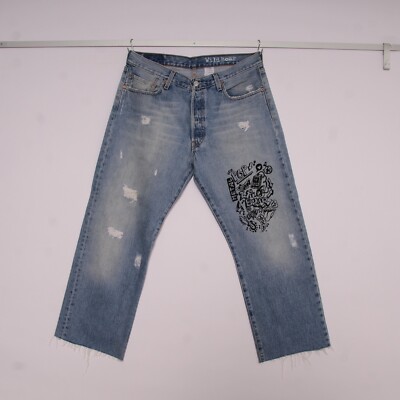LEVI'S 501 Customized Jeans Regular W36 L34 Usato (Cod.M2439) Denim Hohe Taille