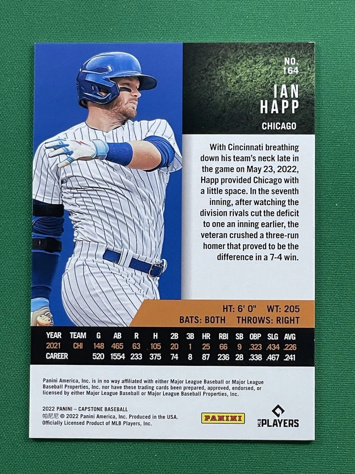 Panini Capstone 2022 - Ian Happ - ¡Suite de lujo Holo Gold! - ¡SÚPER RARO! #'d 1/20 Foto 4 de 4