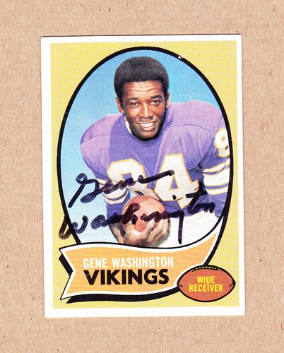 Gene Washington signed 1970 Topps Rookie card #29-Minnesota Vikings (CHOF)