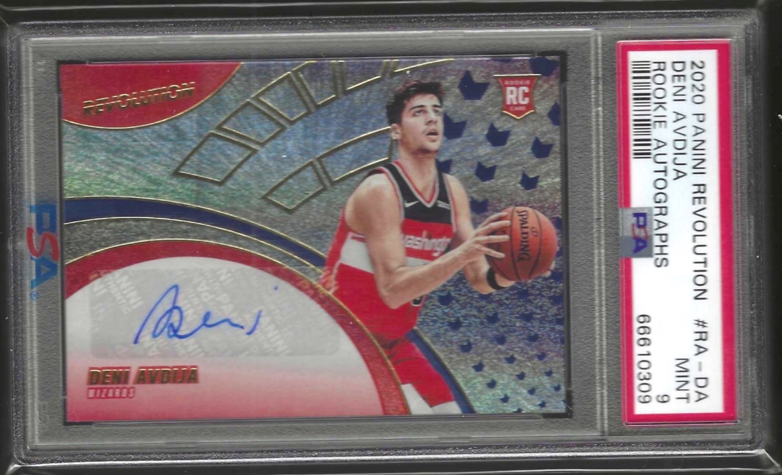 DENI AVDIJA 2020-21 PANINI REVOLUTION ROOKIE AUTO RC PSA 9 MINT POP 6