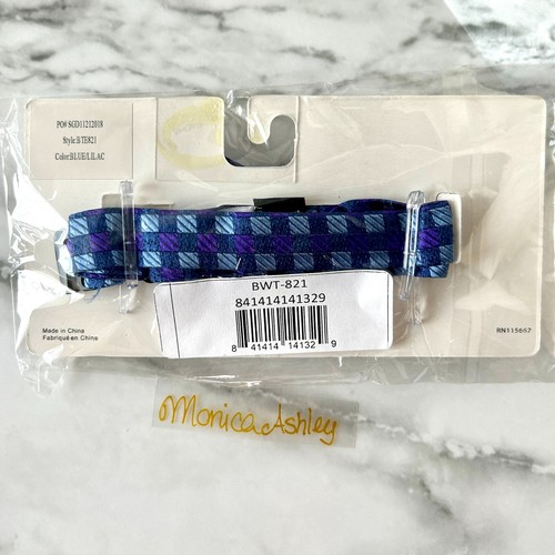 ISAAC MIZRAHI Boy's Bow Tie 100% Silk ~ Adjustable ONE SIZE ~ Blue Geometric NEW - Picture 7 of 14