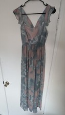 Mumu June Maxi Dress ~ Sage I Do Dress With Pink And Teal Floral