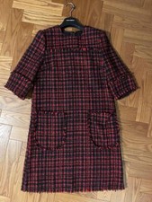 Dolce&Gabbana Women M Tweed Dress Fringe processing Figure-Flattering Elegant