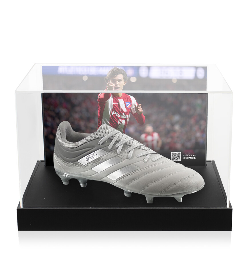 Joao Felix Firmado Adidas Copa Bota - Gris - En Acrílico Estuche de Exhibición de Foto