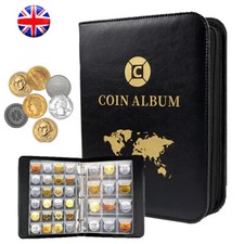 BLACK COIN ALBUM for 420 coins perfect for 50p £1 £2 COINS FOLDER BOOK COLLECTOR