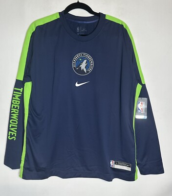 Nike Minnesota Timberwolves Showtime LS Shirt Sz Large Wolves NBA Team Issue