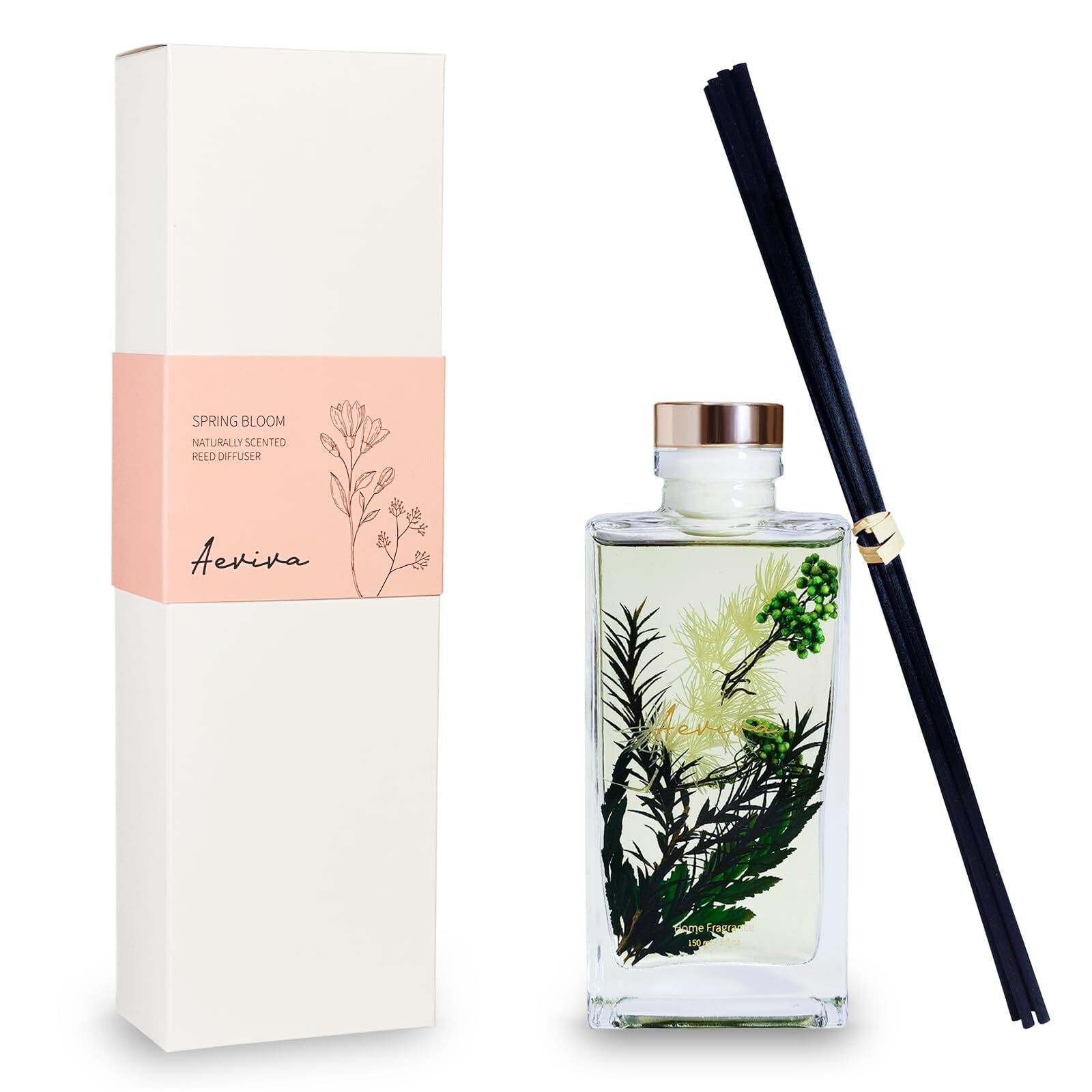 Reed Diffuser Set, 5 fl oz Spring Bloom Scent Oil Diffuser, Home Fragrance wi...-image