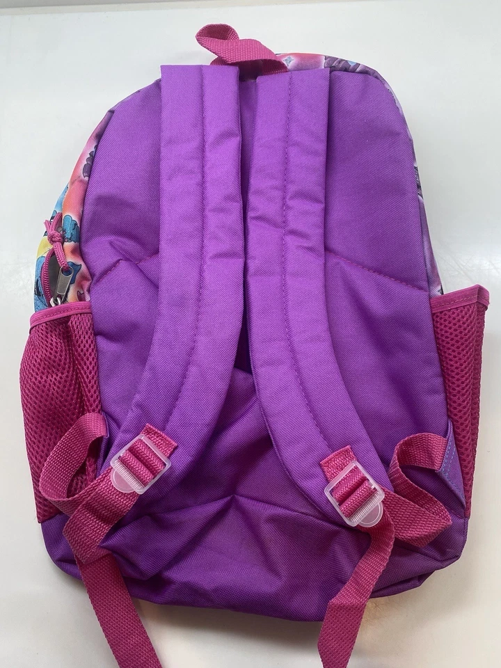Mochila Emoji Arco Iris Caca Bolso para Libros Escolares Piel Difusa Corazón Púrpura Tamaño Completo 16" Foto 4 de 4