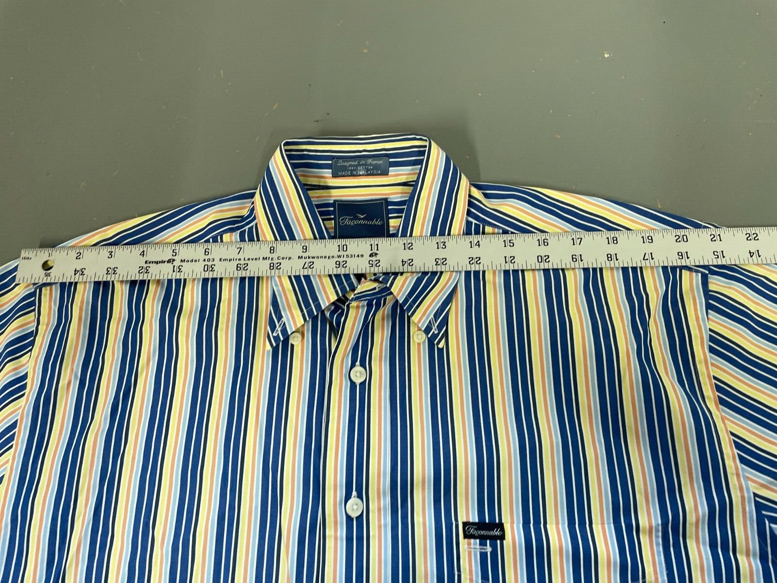 FAÇONNABLE Classique MEN’S Button Down BLUE STRIP… - image 10