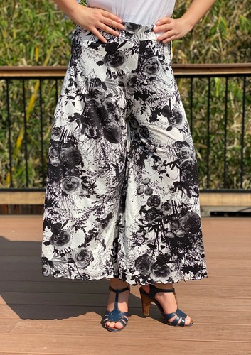 Stretchy Waist Palazzo Wide Leg Pants 