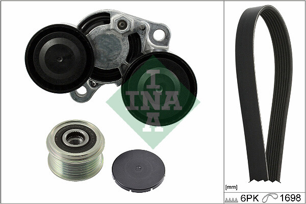 INA 529 0206 20 V-Ribbed Belt Set for BMW