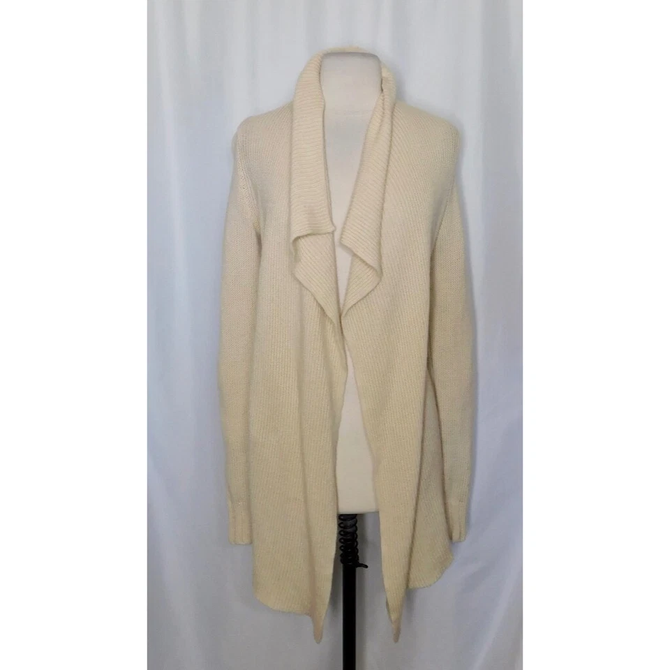 Cárdigan de lana VINCE Yak suéter cascada marfil neutro tejido X-pequeño Foto 2 de 4