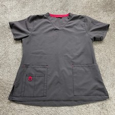 Carhartt Force Top Scrub Unisex Adult Large Gray V-Neck Medical Uniform Workwear