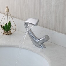 Swan Chrome Bathroom Faucet Waterfall Single Handle Tap Bathroom Sink Faucet