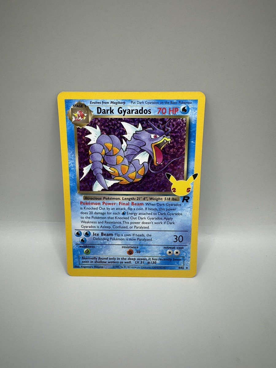 Pokemon Team Rocket Dark GYARADOS 8/82 Unlimited Holo Foil Card LP