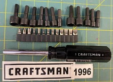 New Craftsman 26 Pc Nut Driver & Screwdriver Bit Set, 43373 Handle Torx Phillips
