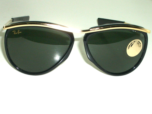 VINTAGE B&L RAY BAN W0640 BLACK/GOLDEN G15 CRYSTAL OLYMPIANS AVIATOR SUNGLASSES - Picture 3 of 7