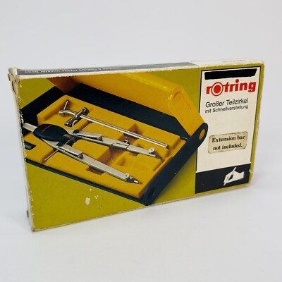 Vintage Rotring Kompass & Etui mit Ersatzteilen