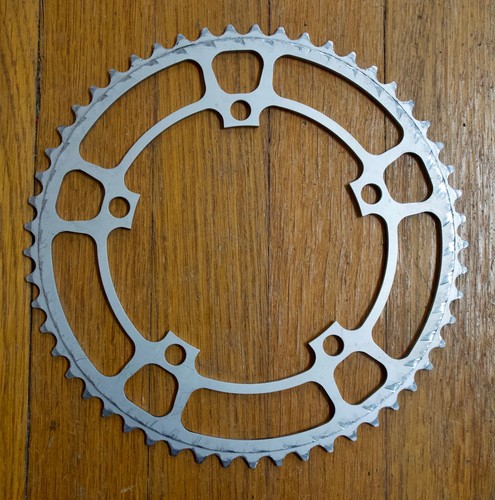 USED Made in USA 53T Chain Ring 130BCD Road Bicycle Silver - Picture 2 of 2