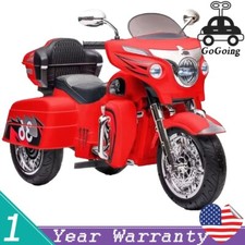12V Kid Motorcycle Ride On Toy w/ Key Start 3-Wheel 2-Seat Motorbike for 3-6 Red