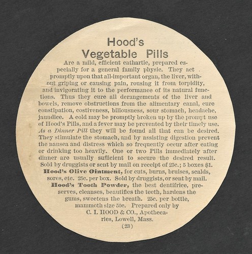 Hood's 100 Dosses of Vegetable Pills Advertisement - Picture 2 of 2