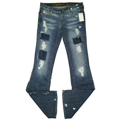 Artisan de Luxe Stretch Jeans Hose Bootcut Patch 36 S W28 L34 Blau used Look NEU