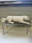 Vintage Royal Haeger Pottery White Textured Ceramic Stalking Panther 23"
