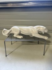 Vintage Royal Haeger Pottery White Textured Ceramic Stalking Panther 23