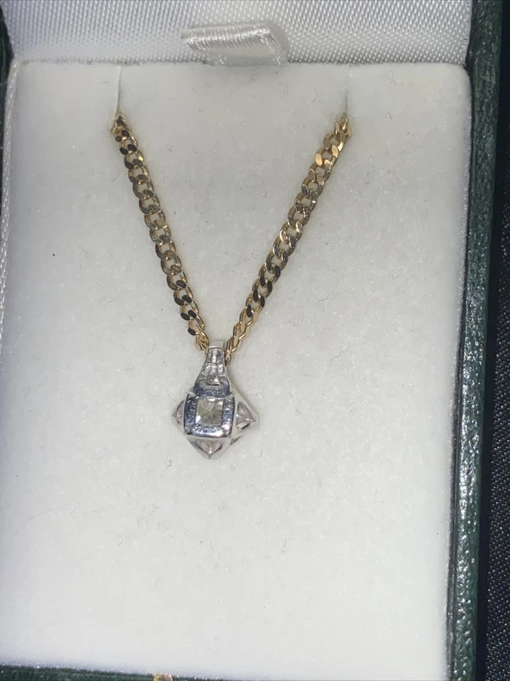 0.75ct Diamond pendant with gold chain. - Image 2 of 4