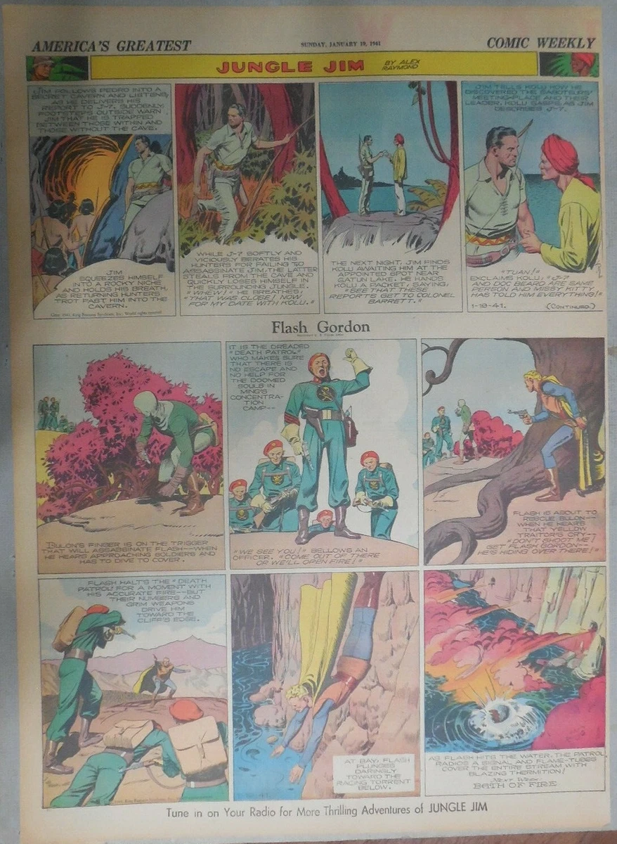 Flash Gordon Sunday By Alex Raymond From 1/19/1941 Large Full Page.