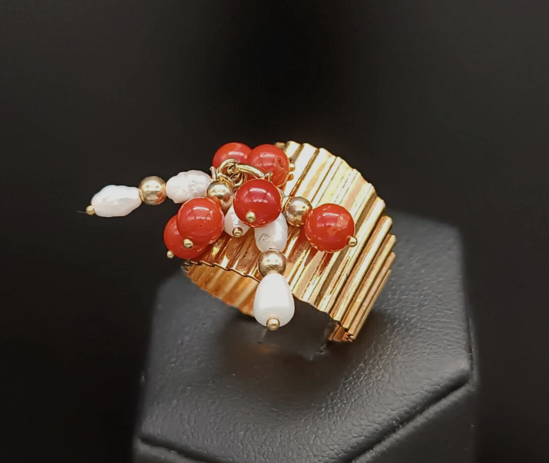 Buy CEYLONMINE Panchaloha/Impon red coral/Pavazham stone ring for Men and  Women Online at Best Prices in India - JioMart.