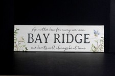 RUSTIC BAY RIDGE BROOKLYN HANGING SIGN RECYCLED WOOD BIRDS TREES MADE IN USA