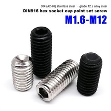 M1.6M2M2.5M3M4M5-M12 Hex Hexagon Socket Allen Head Cup Point Set Screw Grub Bolt