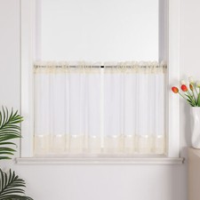 Küche Gardine Scheibengardine Transparent Bistrogardine Landhaus Kurzstore Voile