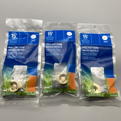 #ad #ad 1 Orbit 15 ft Brass Full Circle 360 Spray Head Nozzle NEW Lot of 3 $11.95