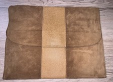 Vintage Beige Suede Snake Skin Envelope Clutch My Be Imitation And Handmade 