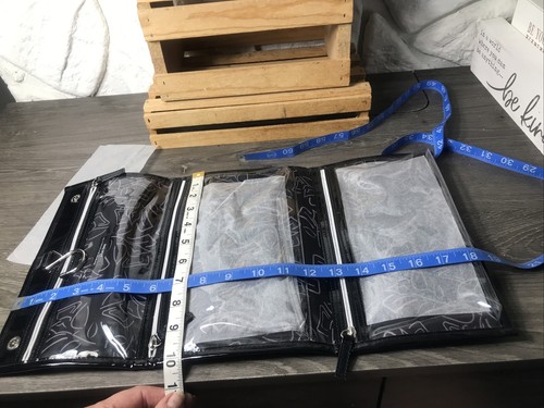 Lancôme Black Lined ZIP Pockets Travel Case Makeup Jewelry Bag New Without Tags - Picture 11 of 12