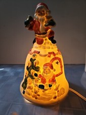 Christmas Around The World Ceramic Santa Bell 8 Inch Nightlight Nite Light Table