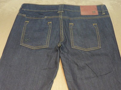 025 WOMENS EX-COND DC SHOES STR8 DARK BLUE STRETCH