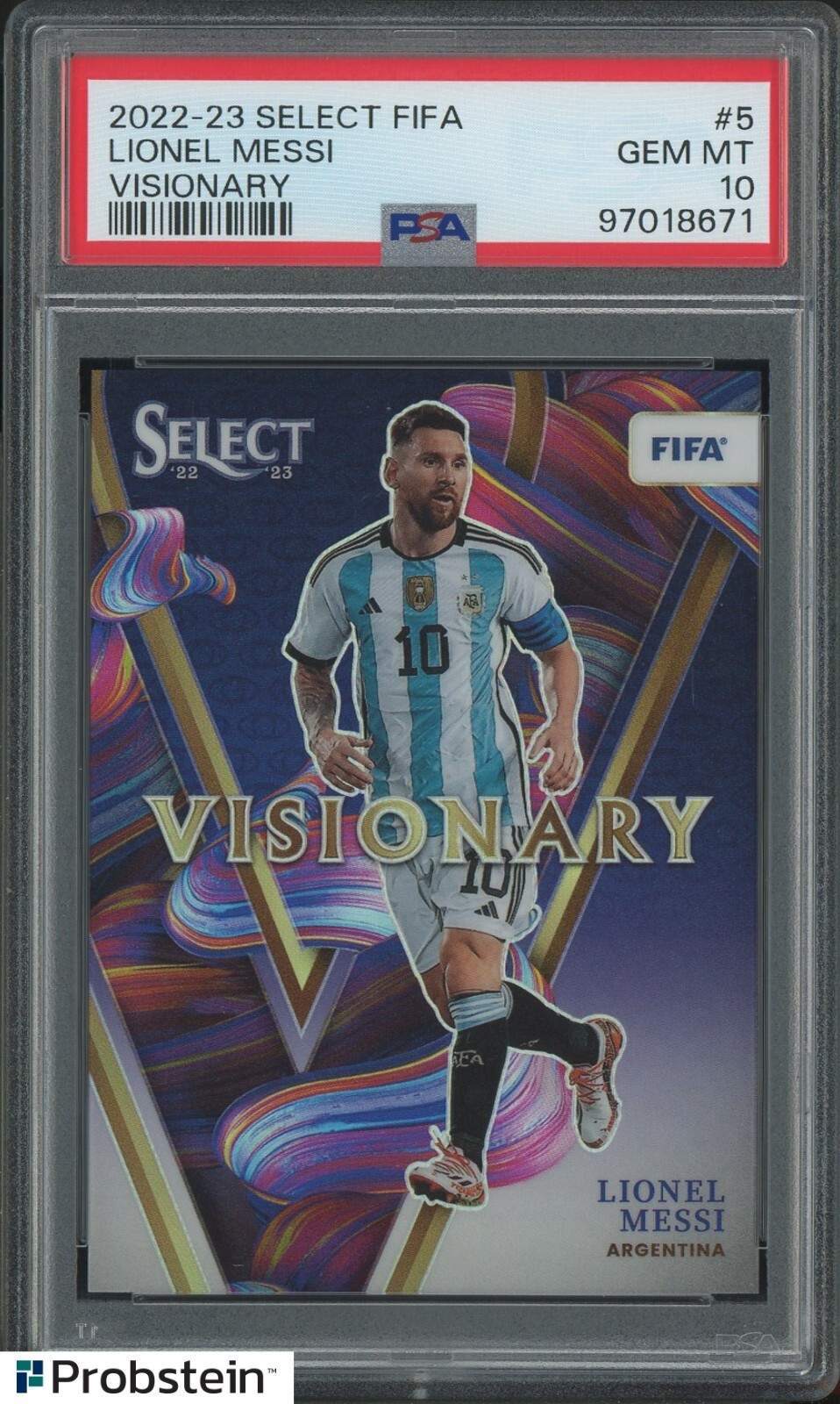 Lionel Messi 2022 Select FIFA #5 Visionary /(SSP) Price Guide 