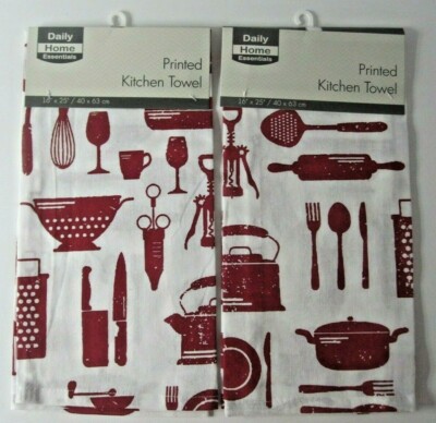 Daily Home Essentials Set of 2 Printed Kitchen Towel 16 X 25 in New