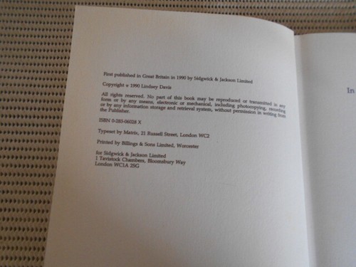 Shadows In Bronze by Lindsey Davis 1st UKDJ Review Copy Slip Marcus Didius Falco - Picture 7 of 10