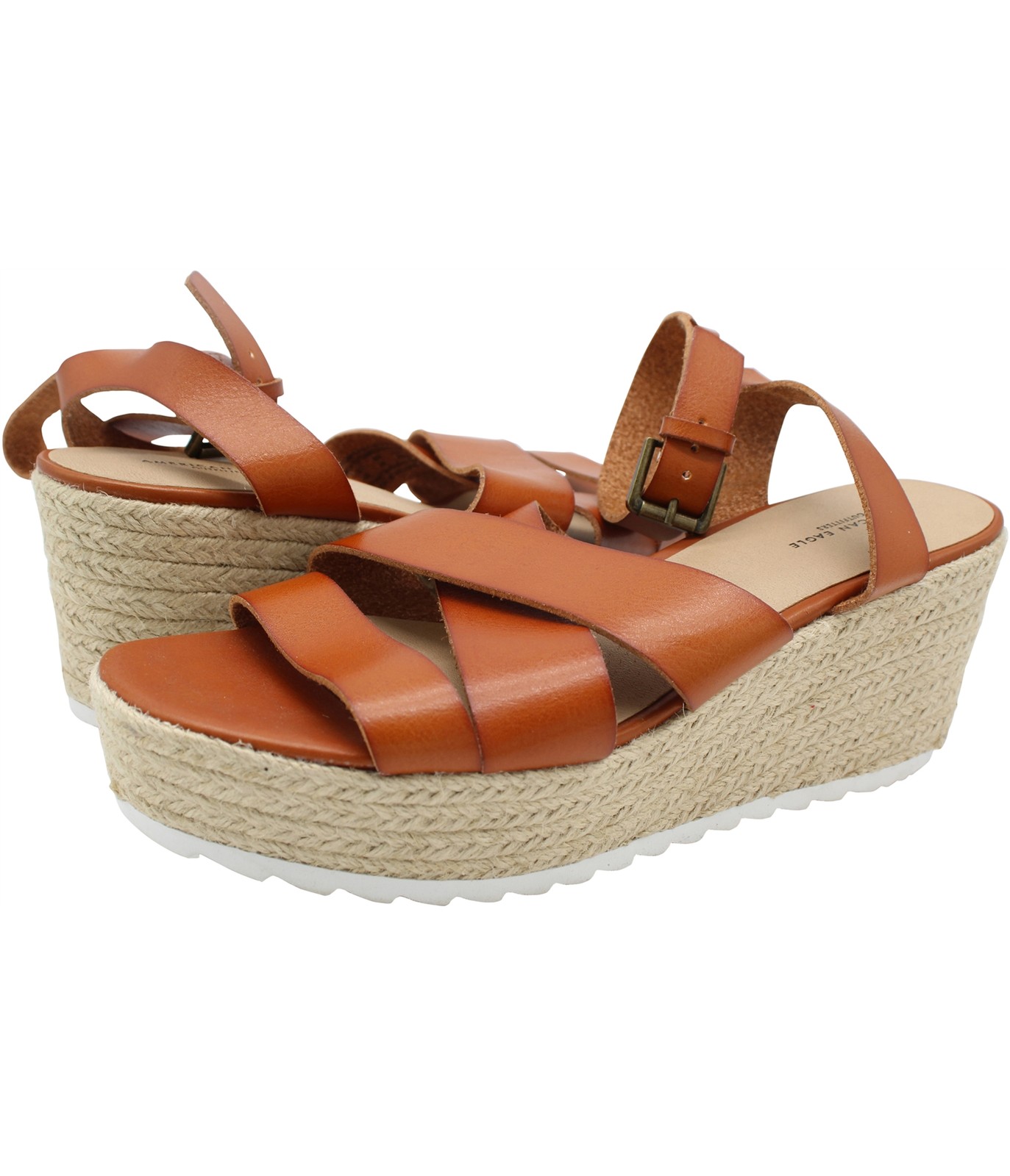 Женские эспадрильи American Eagle на танкетке с ремешком X коричневые 9 BM США 6690₽