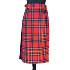 Size 6 James Pringle Weavers traditional wool kilt skirt leather fasteners 10610