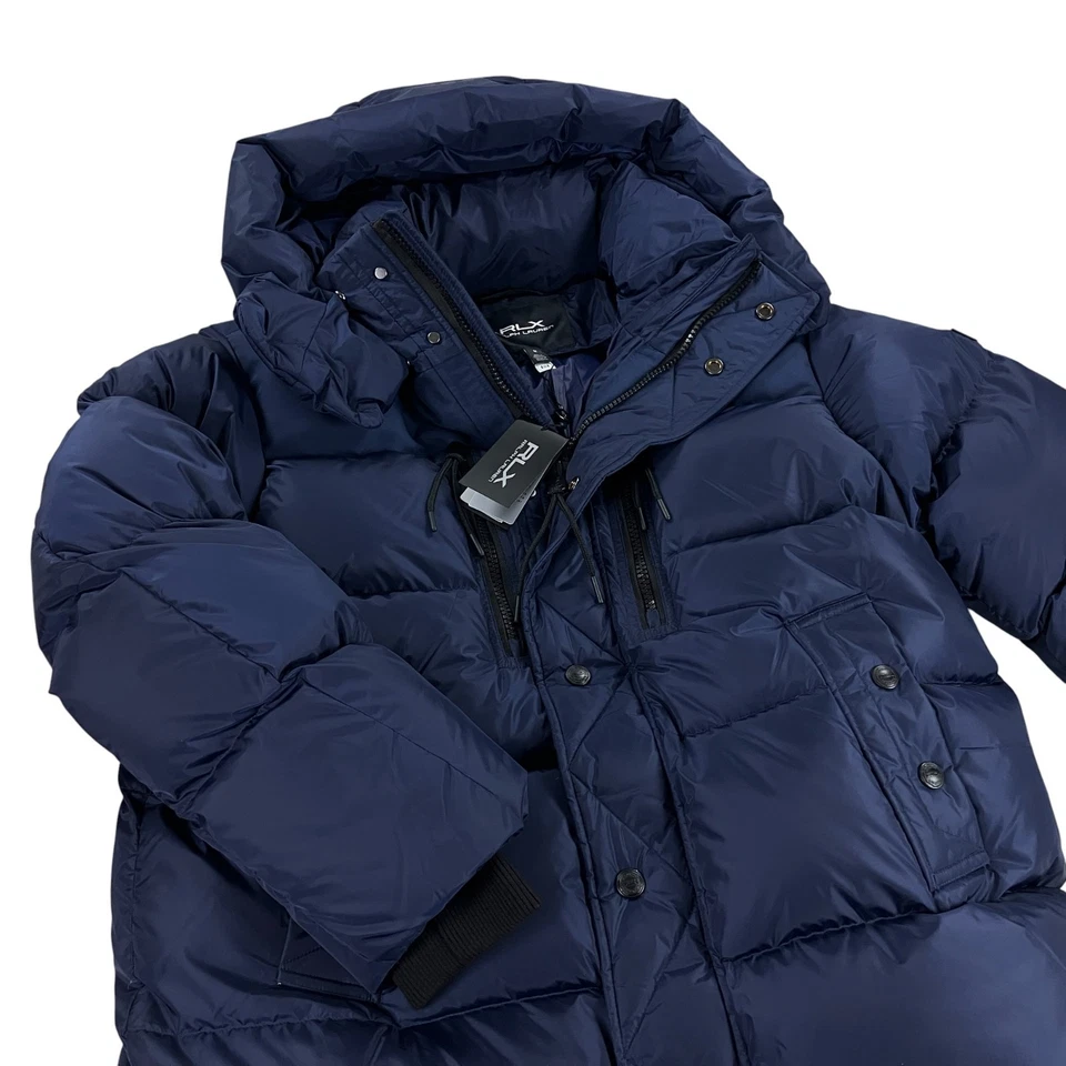 Ralph Lauren RLX Garston Hooded Down Puffer Ski Jacket Mens Size M Navy NWT $998 - Image 2 of 4